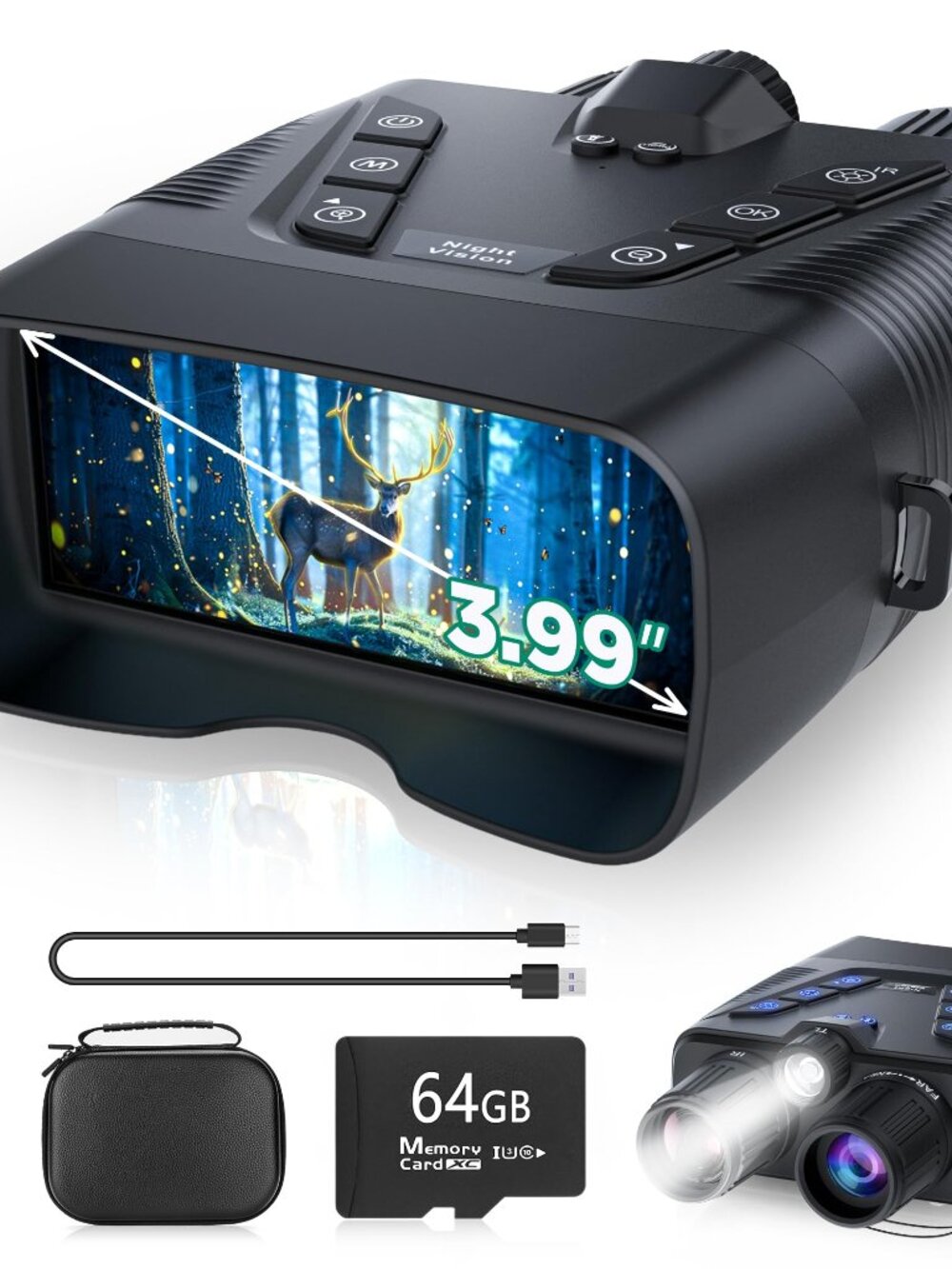 NEW 4K Night Vision Goggles 58MP Full-Color Binoculars with 10000mAh Battery and